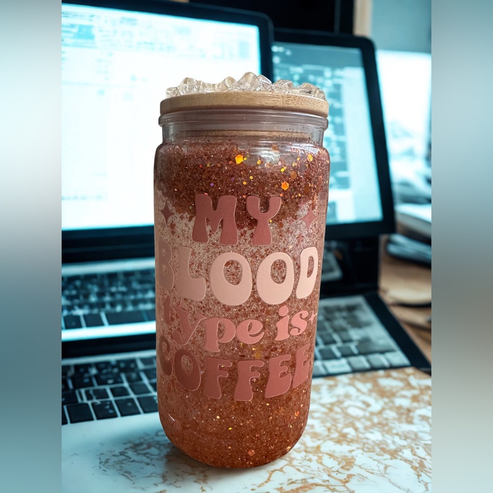 Snowglobe tumbler Handmade